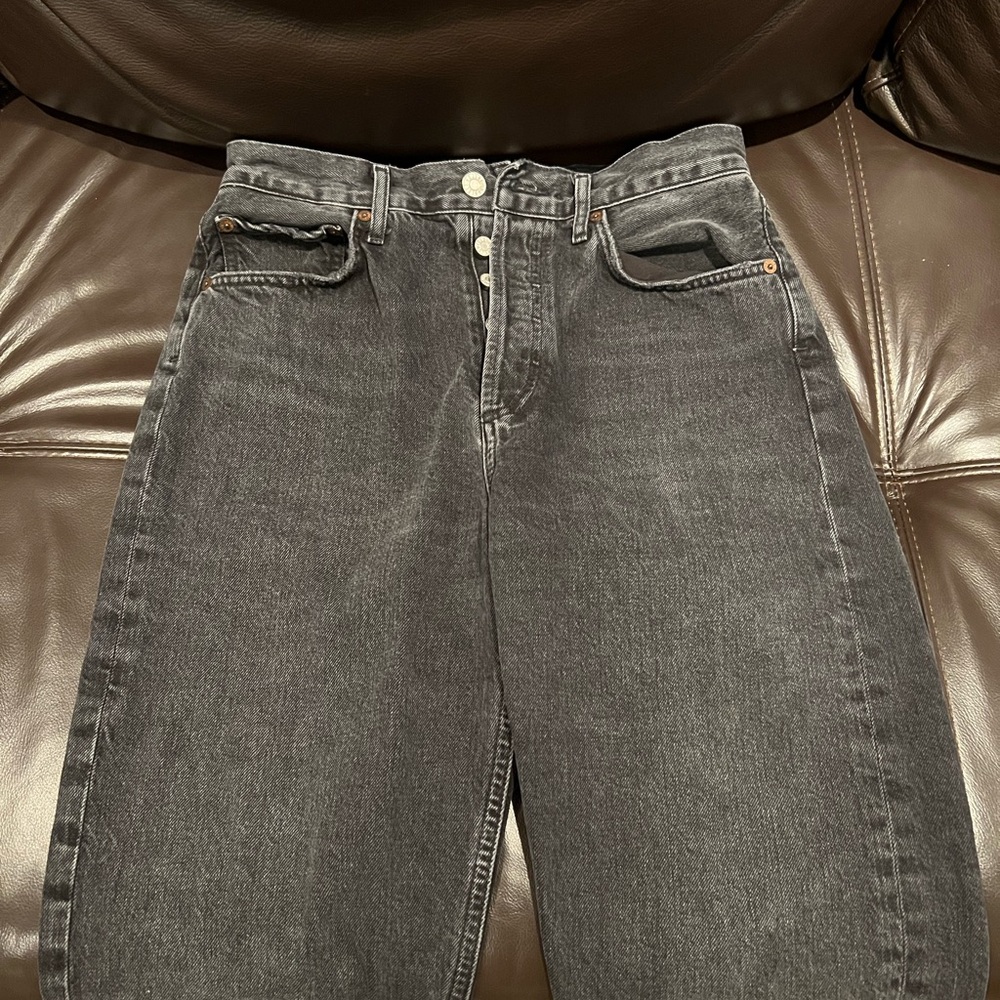 Agolde Black Straight Leg Jeans
